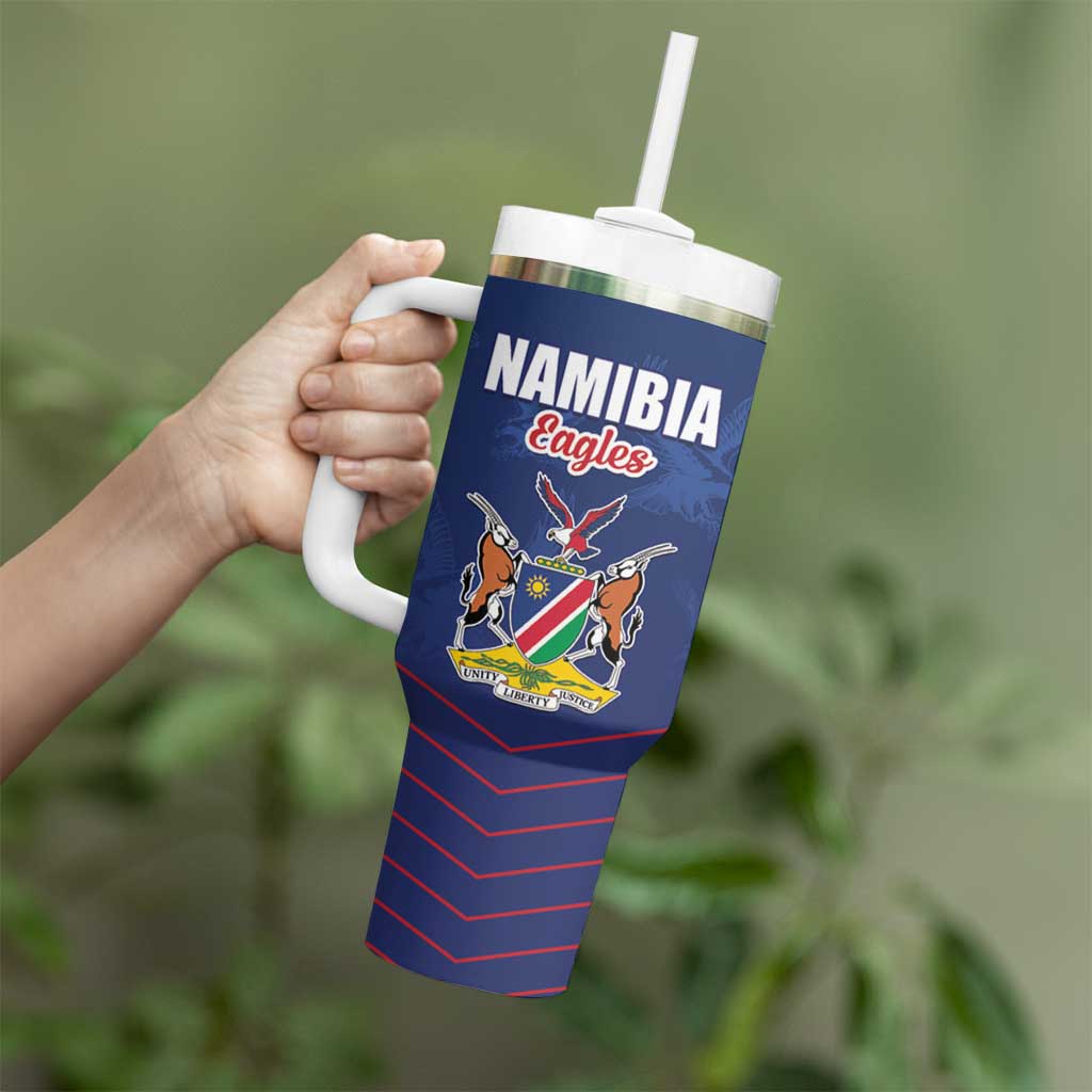 Custom Namibia Cricket Tumbler With Handle Go Eagles Go - Wonder Print Shop