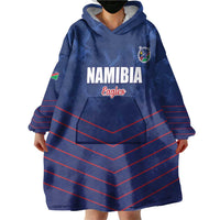 Custom Namibia Cricket Wearable Blanket Hoodie Go Eagles Go - Wonder Print Shop