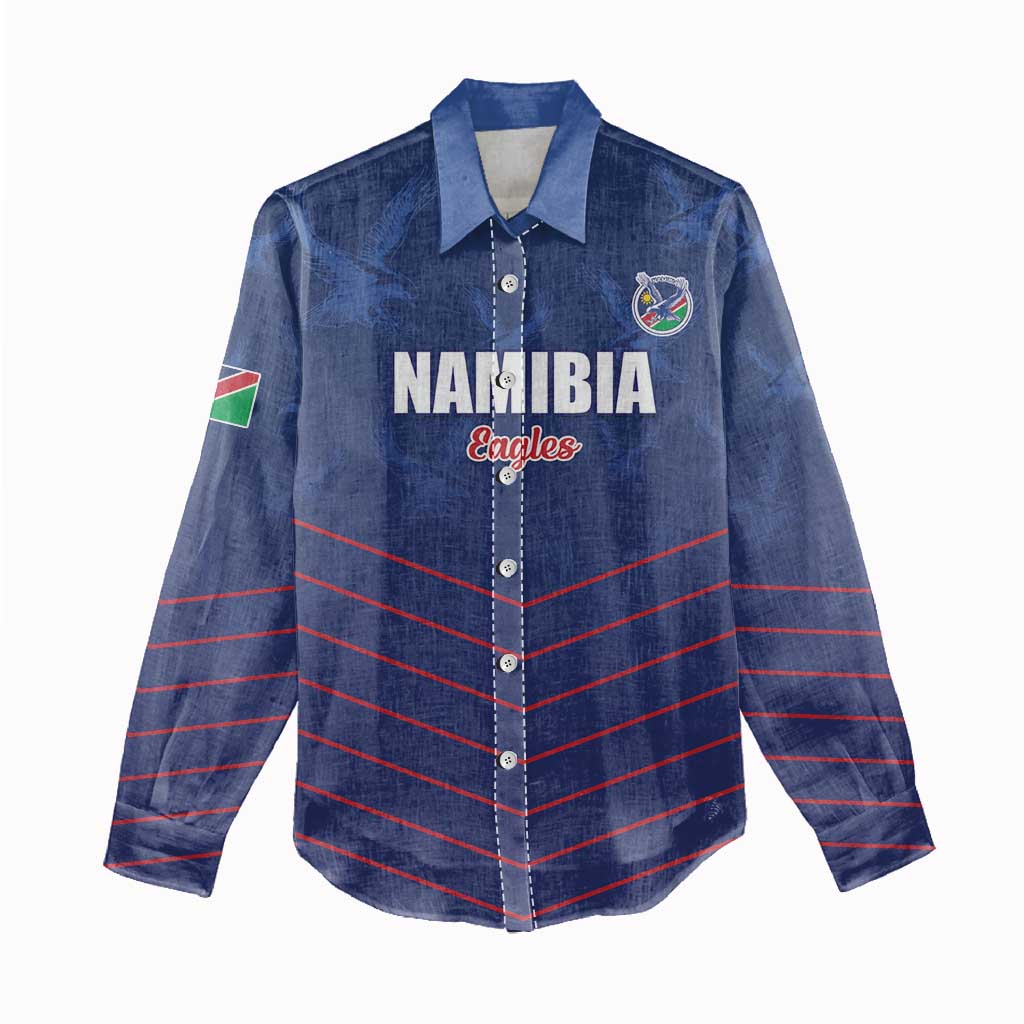 Custom Namibia Cricket Women Casual Shirt Go Eagles Go - Wonder Print Shop