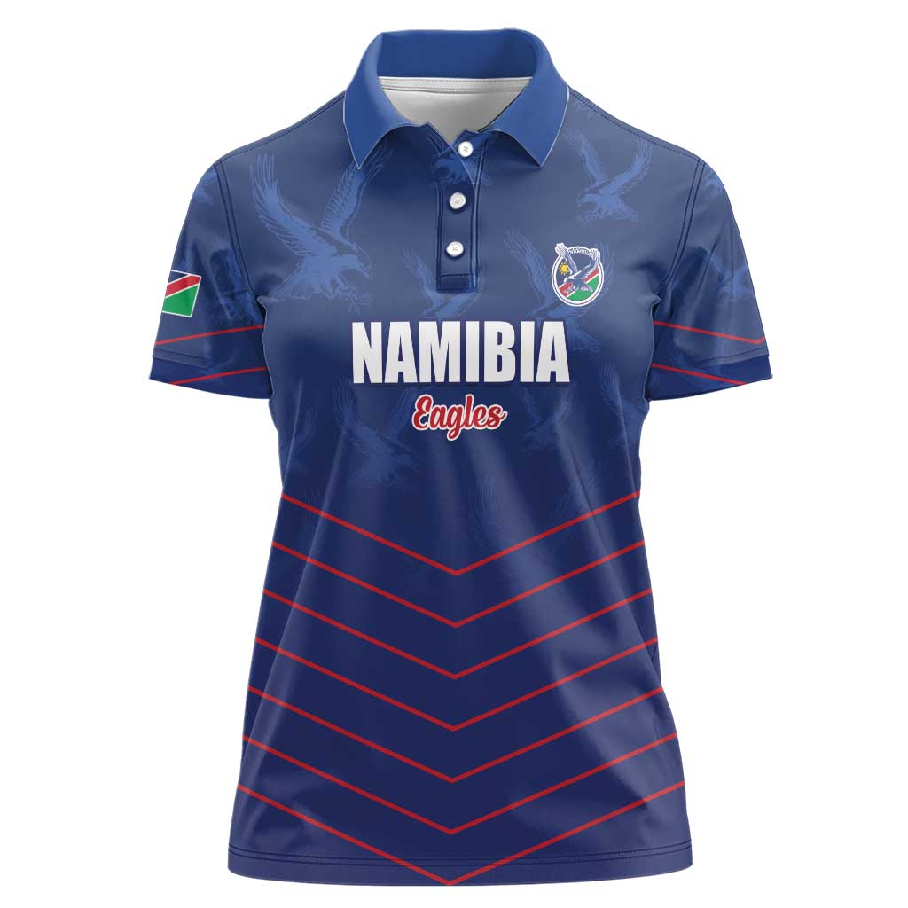 Custom Namibia Cricket Women Polo Shirt Go Eagles Go - Wonder Print Shop