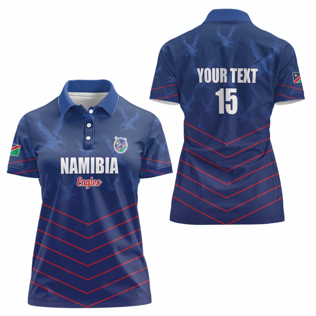 Custom Namibia Cricket Women Polo Shirt Go Eagles Go - Wonder Print Shop