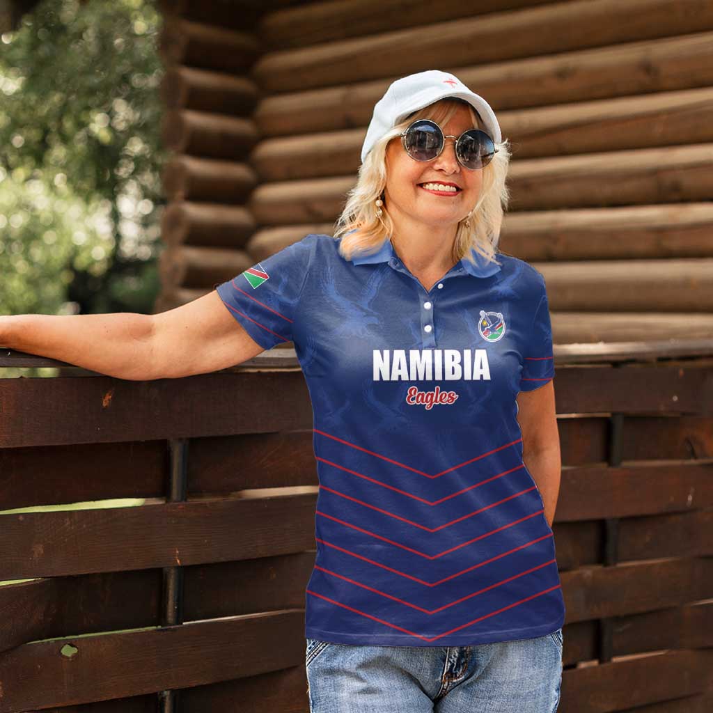 Custom Namibia Cricket Women Polo Shirt Go Eagles Go - Wonder Print Shop
