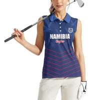 Custom Namibia Cricket Women Sleeveless Polo Shirt Go Eagles Go - Wonder Print Shop