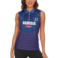 Custom Namibia Cricket Women Sleeveless Polo Shirt Go Eagles Go - Wonder Print Shop