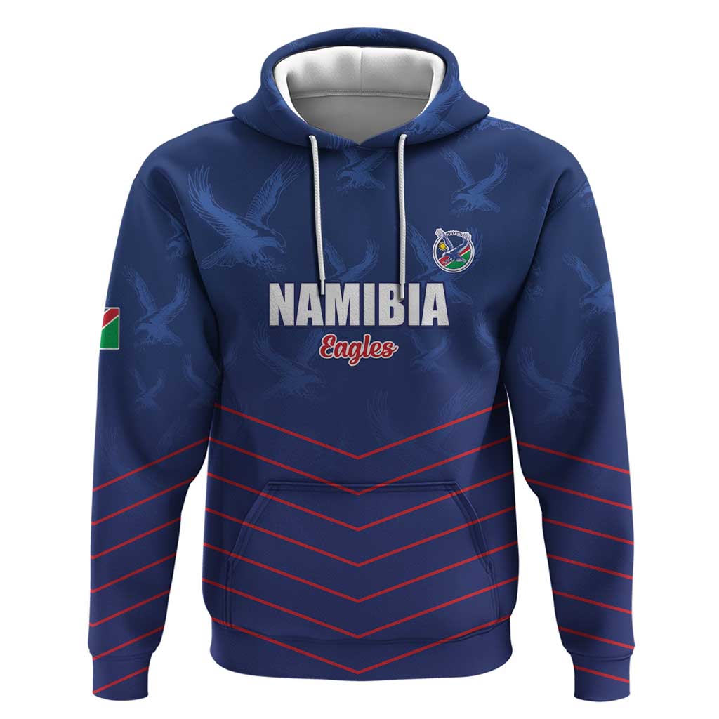 Custom Namibia Cricket Zip Hoodie Go Eagles Go - Wonder Print Shop