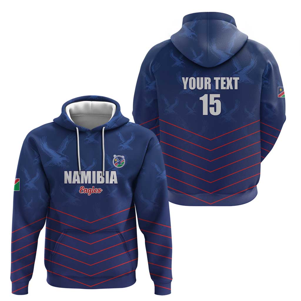 Custom Namibia Cricket Zip Hoodie Go Eagles Go - Wonder Print Shop