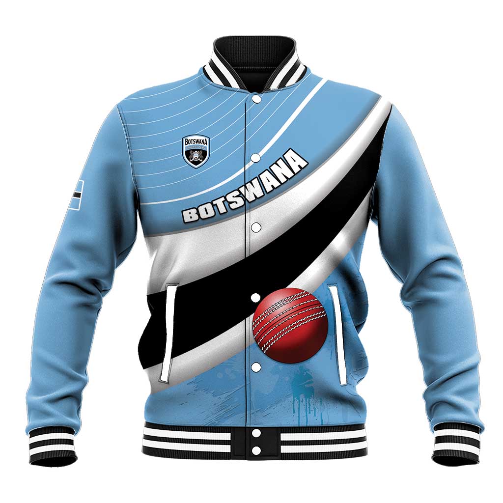 Custom Botswana Cricket Baseball Jacket Go Baggy Blues - Wonder Print Shop