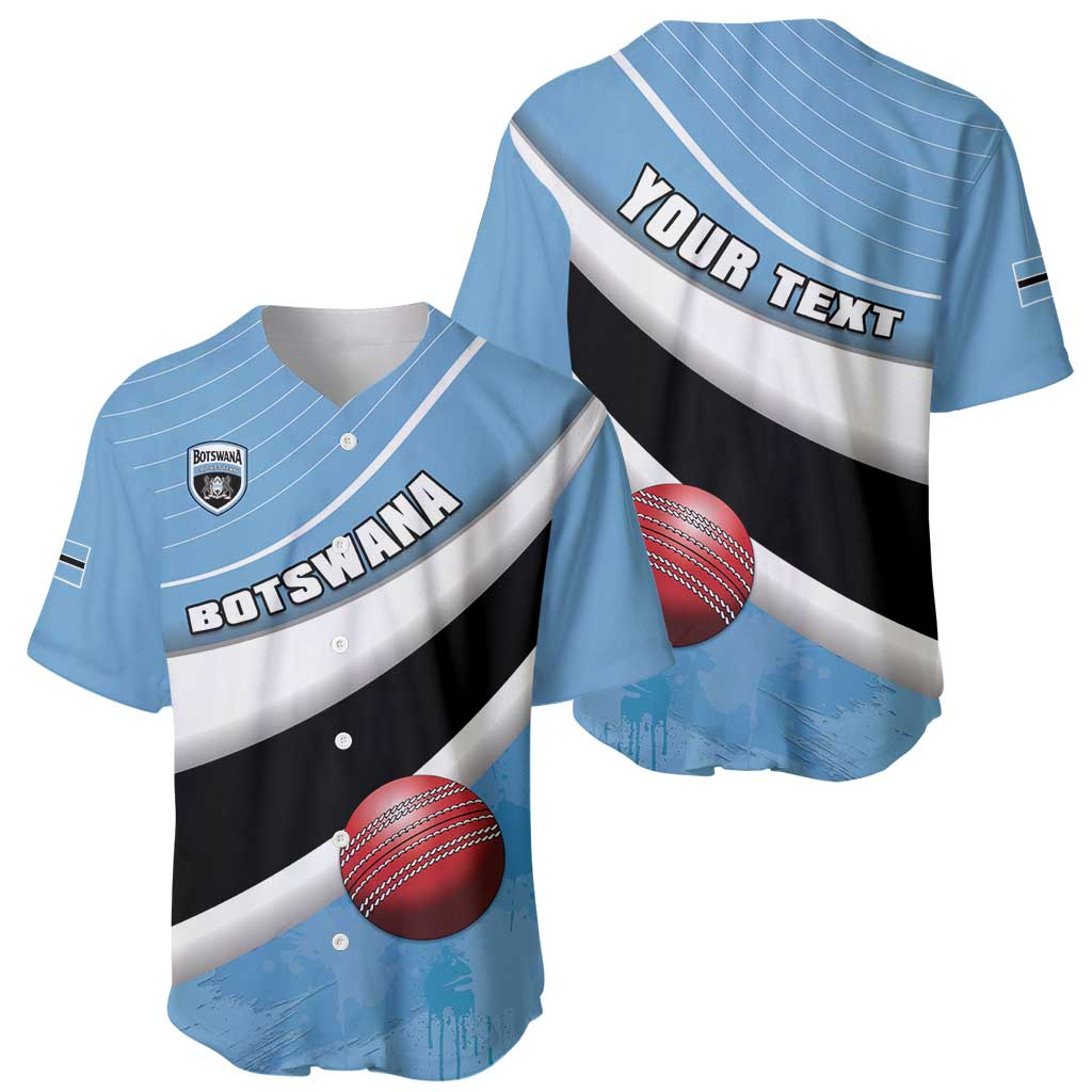 Custom Botswana Cricket Baseball Jersey Go Baggy Blues - Wonder Print Shop