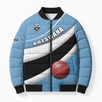 Custom Botswana Cricket Bomber Puffer Jacket Go Baggy Blues - Wonder Print Shop