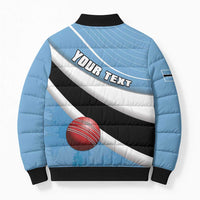 Custom Botswana Cricket Bomber Puffer Jacket Go Baggy Blues - Wonder Print Shop