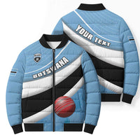 Custom Botswana Cricket Bomber Puffer Jacket Go Baggy Blues - Wonder Print Shop
