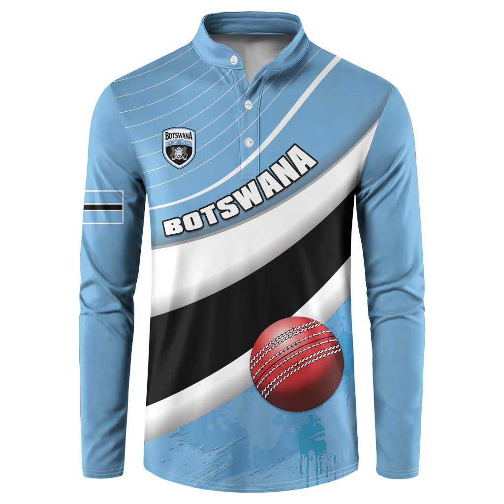 Custom Botswana Cricket Button Sweatshirt Go Baggy Blues - Wonder Print Shop
