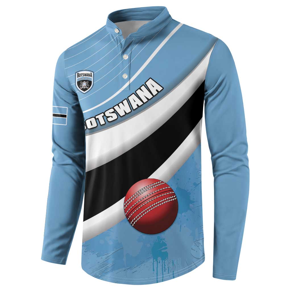 Custom Botswana Cricket Button Sweatshirt Go Baggy Blues - Wonder Print Shop