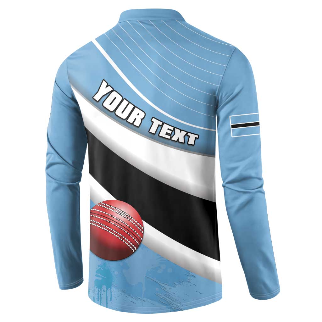 Custom Botswana Cricket Button Sweatshirt Go Baggy Blues - Wonder Print Shop