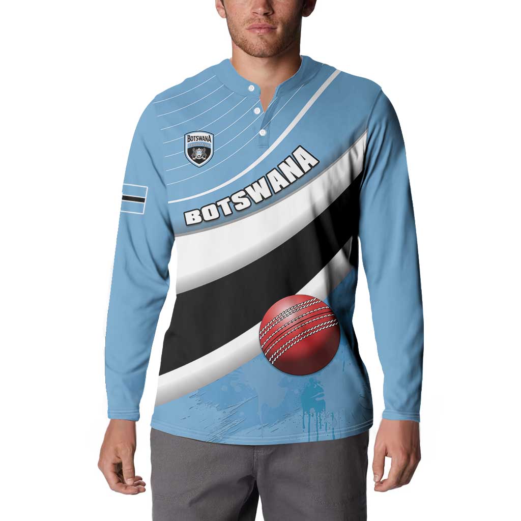 Custom Botswana Cricket Button Sweatshirt Go Baggy Blues - Wonder Print Shop