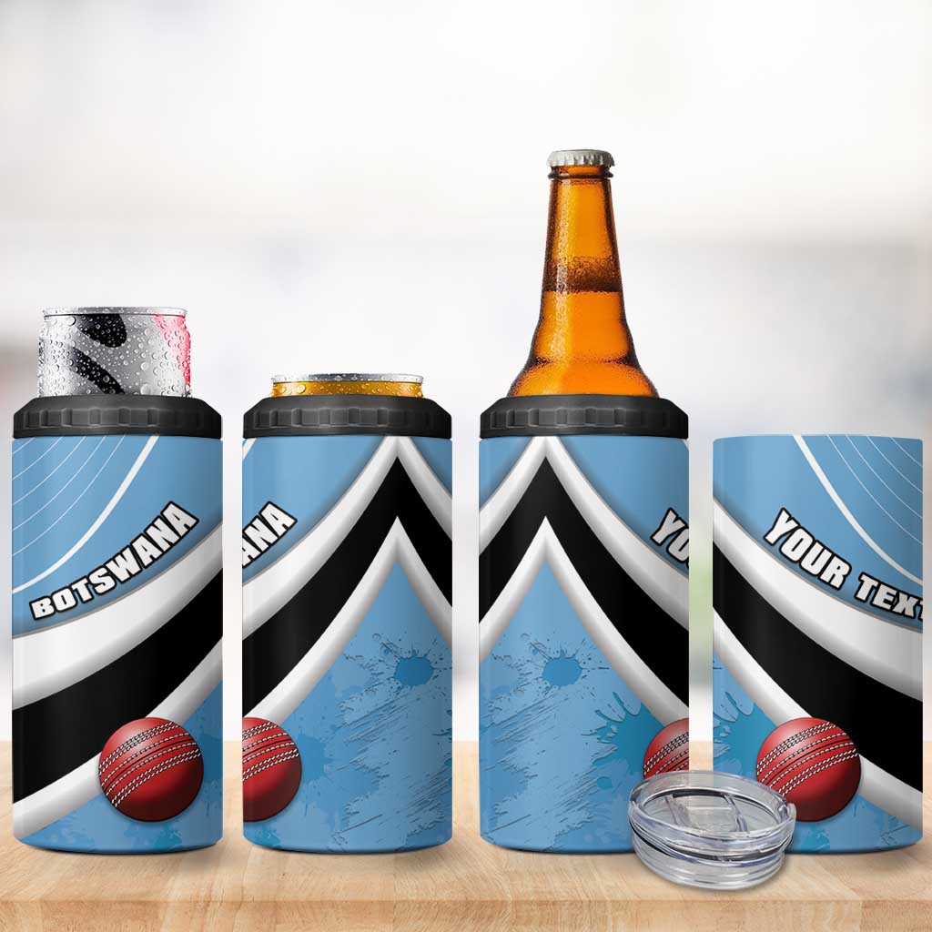 Custom Botswana Cricket 4 in 1 Can Cooler Tumbler Go Baggy Blues - Wonder Print Shop