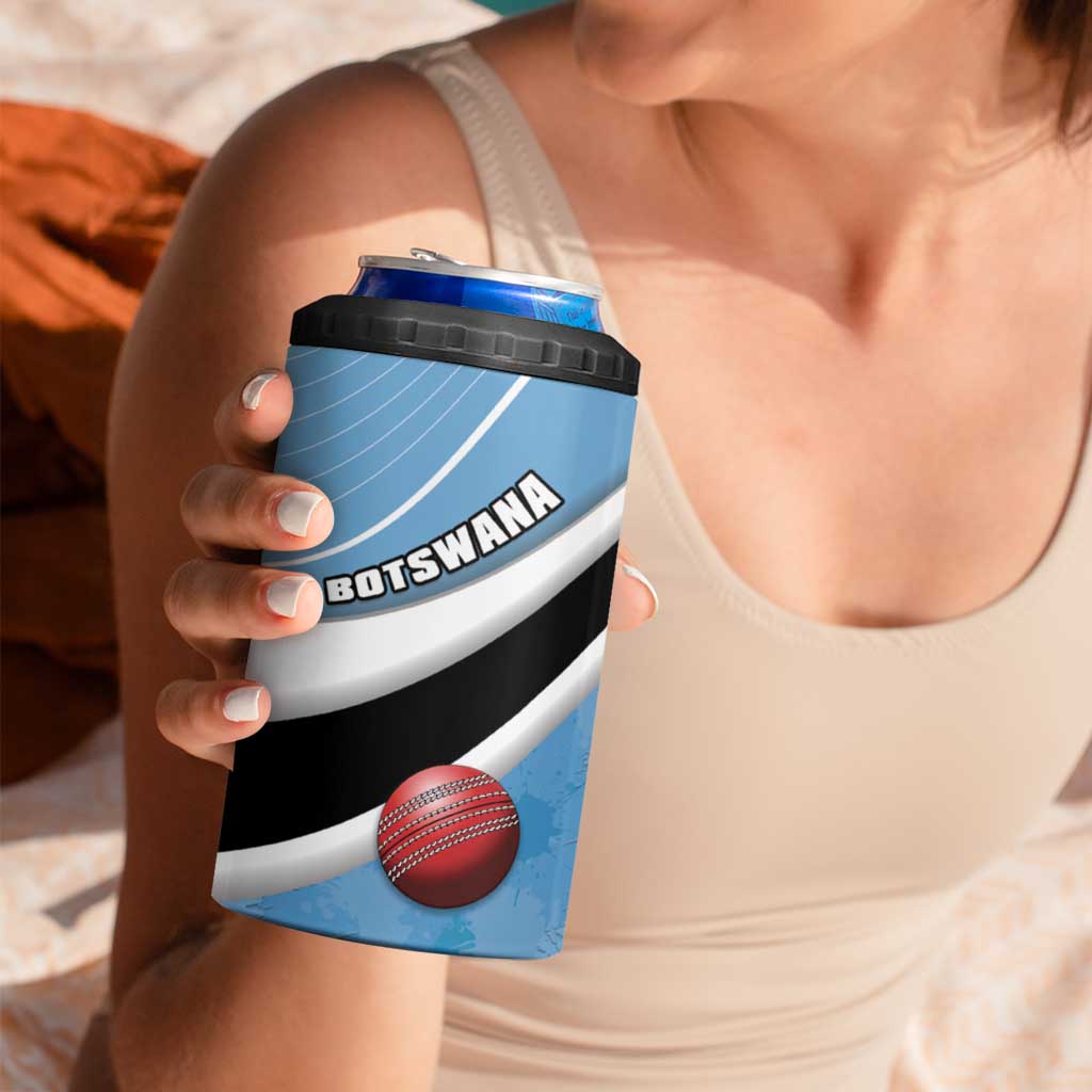 Custom Botswana Cricket 4 in 1 Can Cooler Tumbler Go Baggy Blues - Wonder Print Shop