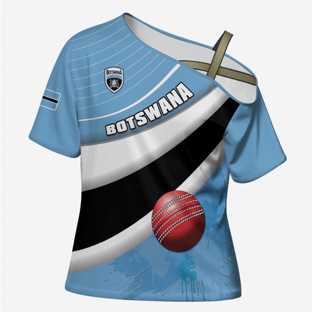 Custom Botswana Cricket Cross Shoulder Shirt Go Baggy Blues - Wonder Print Shop