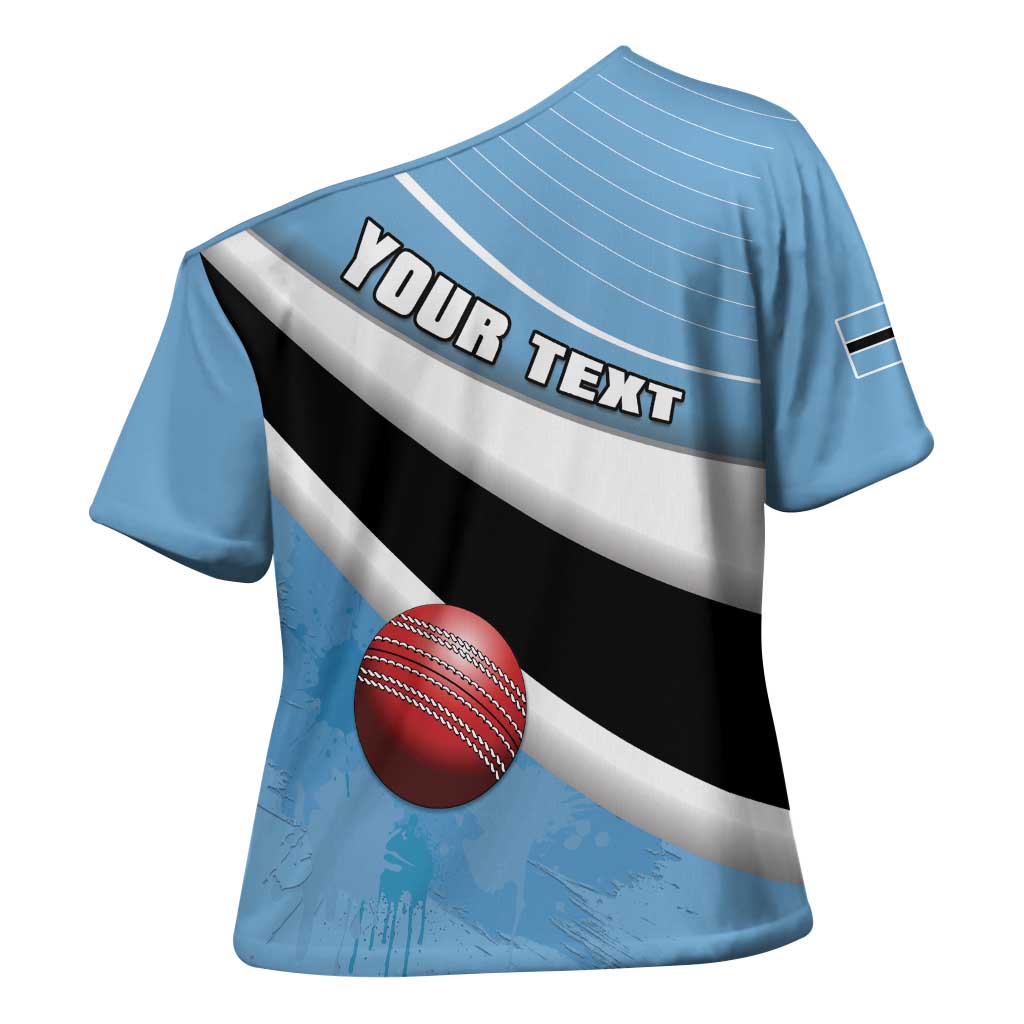 Custom Botswana Cricket Cross Shoulder Shirt Go Baggy Blues - Wonder Print Shop