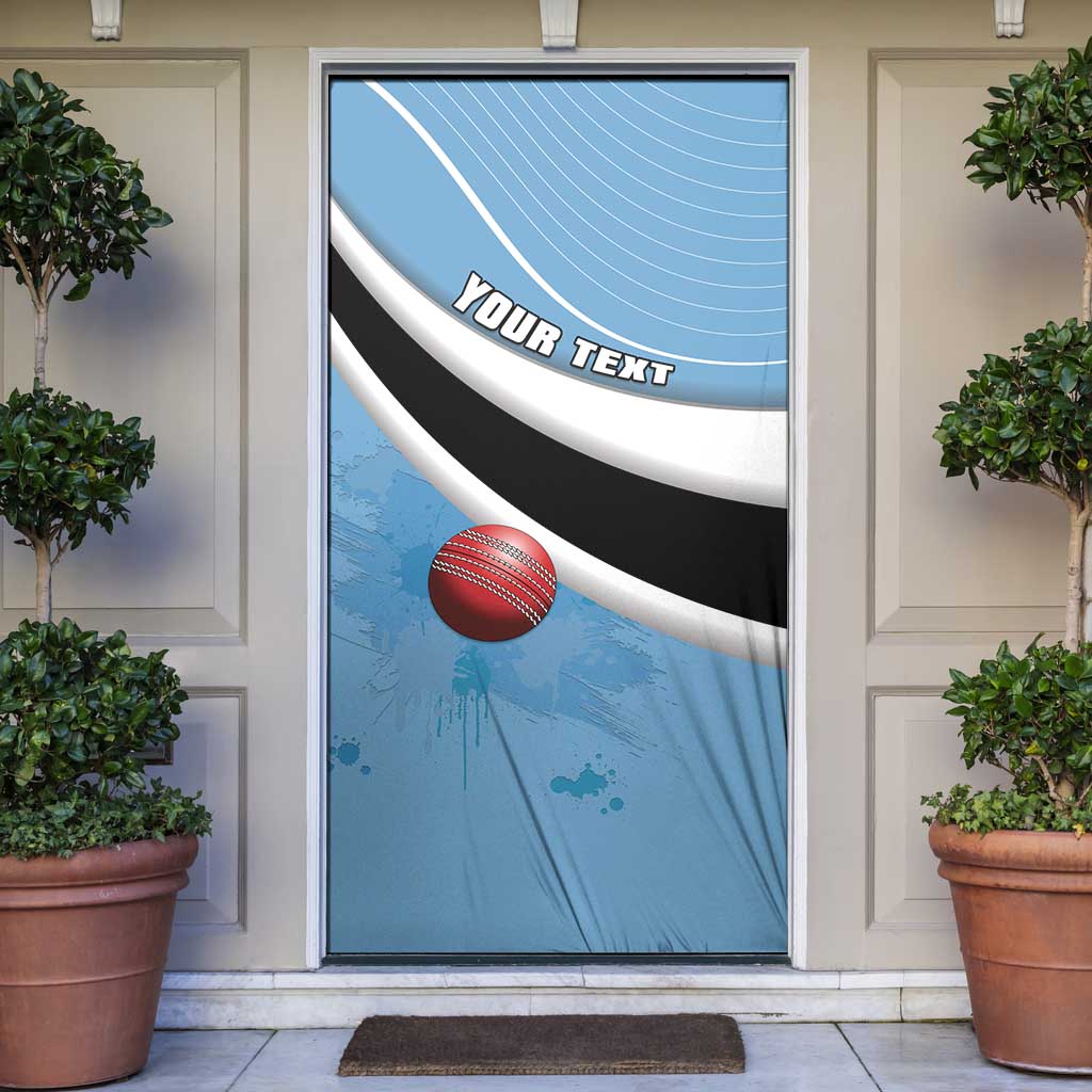 Custom Botswana Cricket Door Cover Go Baggy Blues - Wonder Print Shop