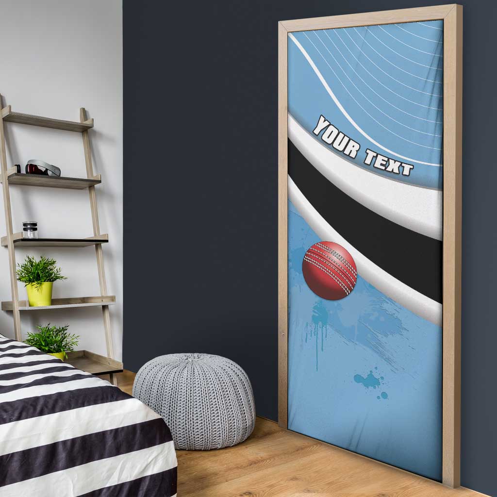 Custom Botswana Cricket Door Cover Go Baggy Blues - Wonder Print Shop