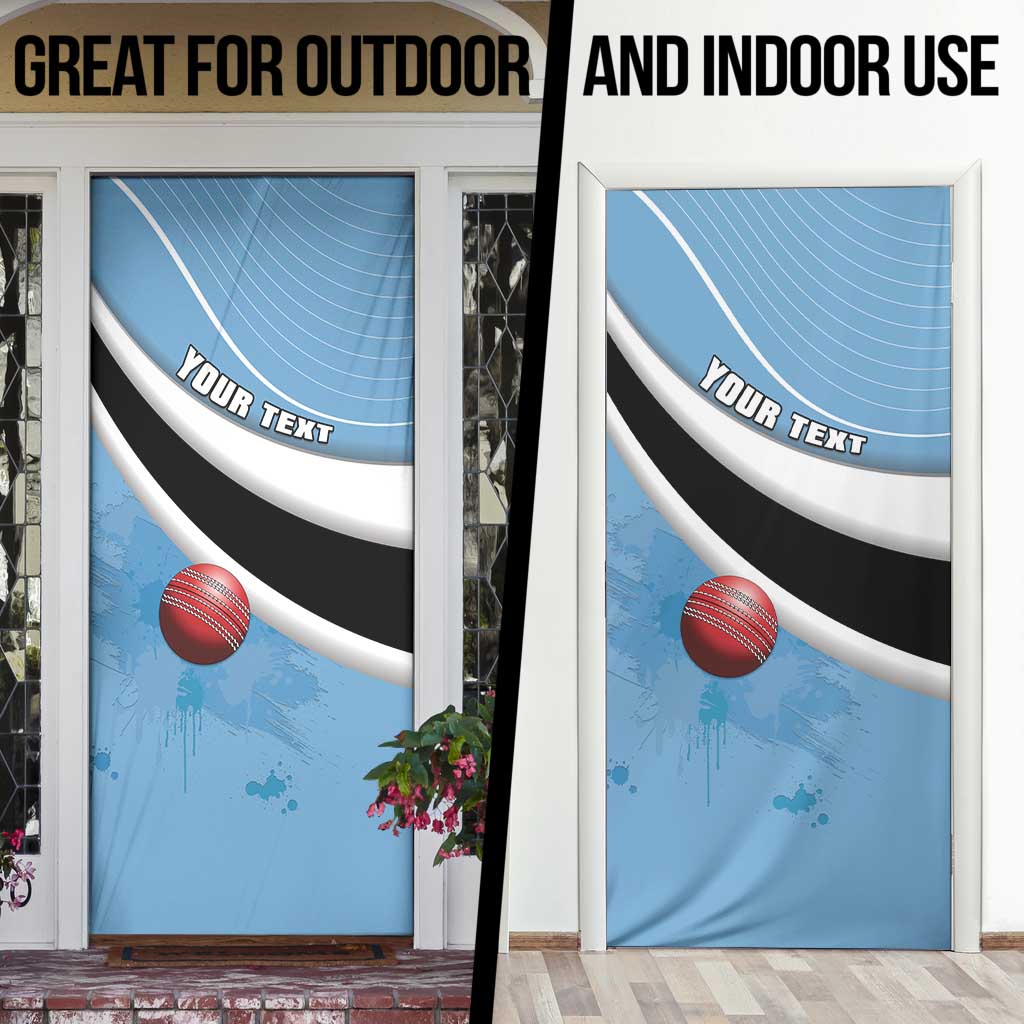 Custom Botswana Cricket Door Cover Go Baggy Blues - Wonder Print Shop