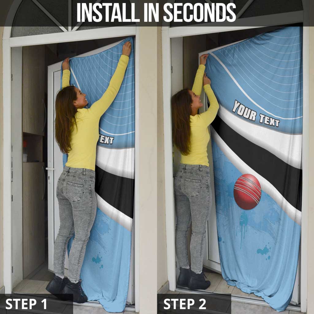 Custom Botswana Cricket Door Cover Go Baggy Blues - Wonder Print Shop
