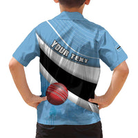 Custom Botswana Cricket Family Matching Off Shoulder Maxi Dress and Hawaiian Shirt Go Baggy Blues - Wonder Print Shop