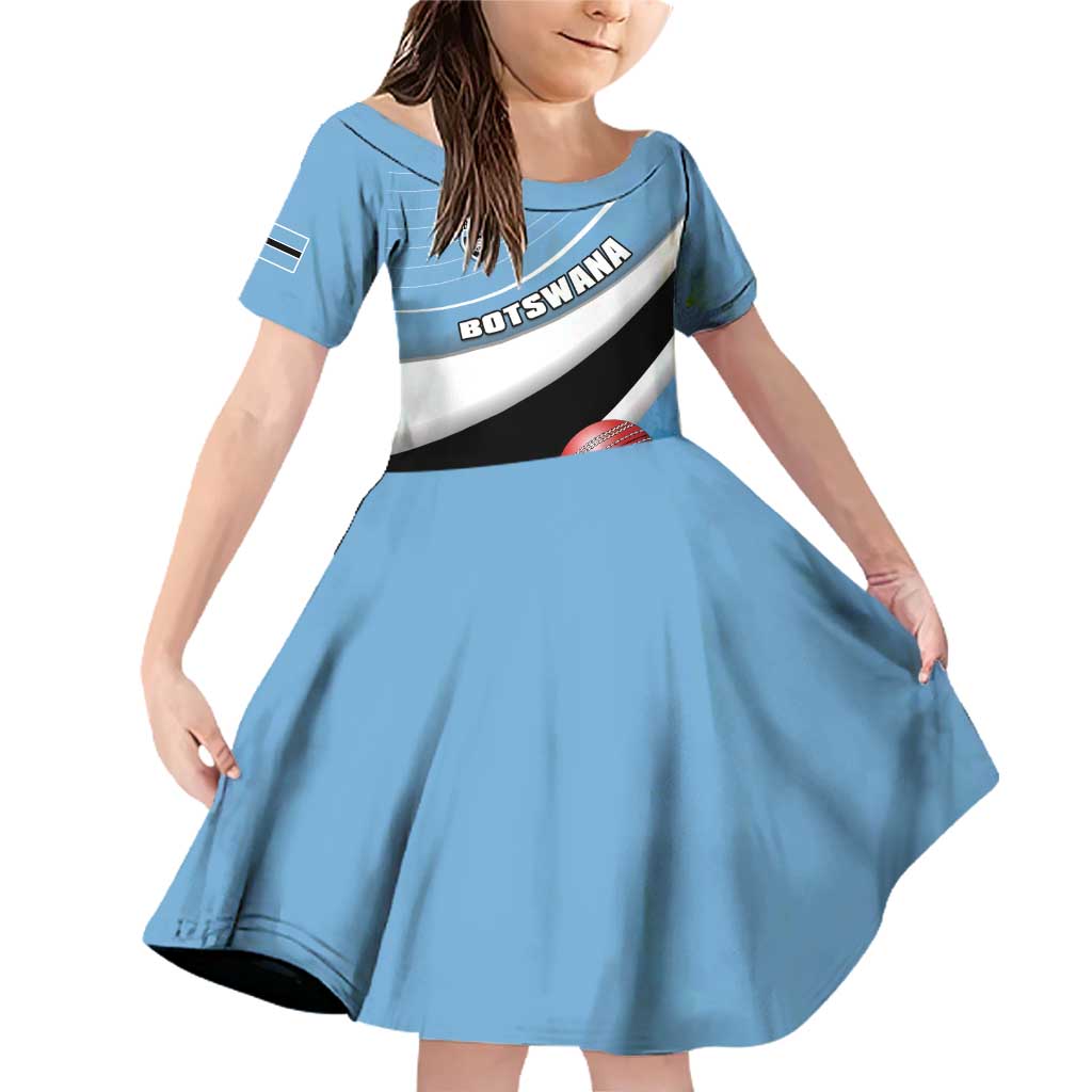 Custom Botswana Cricket Family Matching Off Shoulder Short Dress and Hawaiian Shirt Go Baggy Blues - Wonder Print Shop