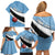 Custom Botswana Cricket Family Matching Off Shoulder Short Dress and Hawaiian Shirt Go Baggy Blues - Wonder Print Shop