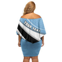 Custom Botswana Cricket Family Matching Off Shoulder Short Dress and Hawaiian Shirt Go Baggy Blues - Wonder Print Shop