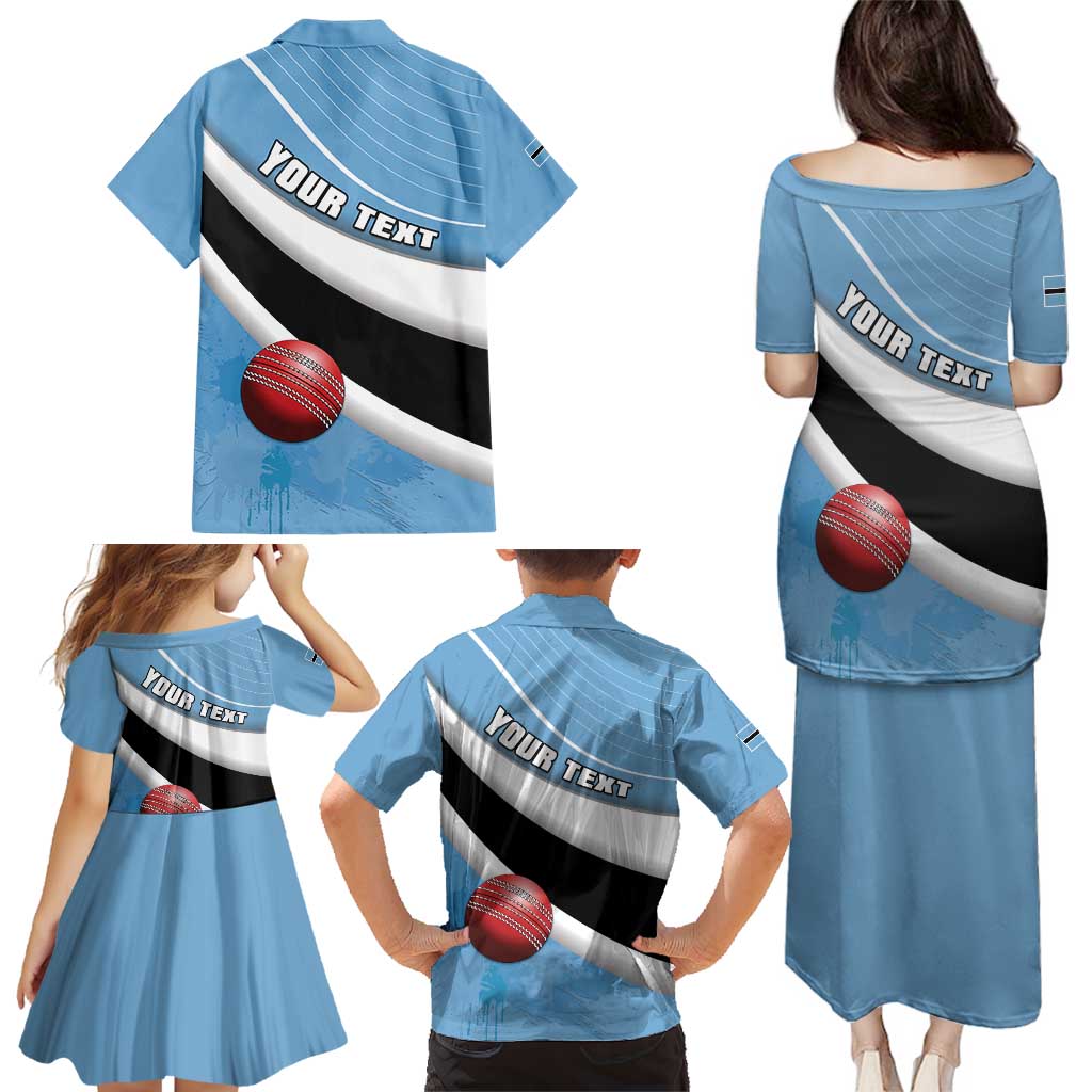 Custom Botswana Cricket Family Matching Puletasi and Hawaiian Shirt Go Baggy Blues - Wonder Print Shop