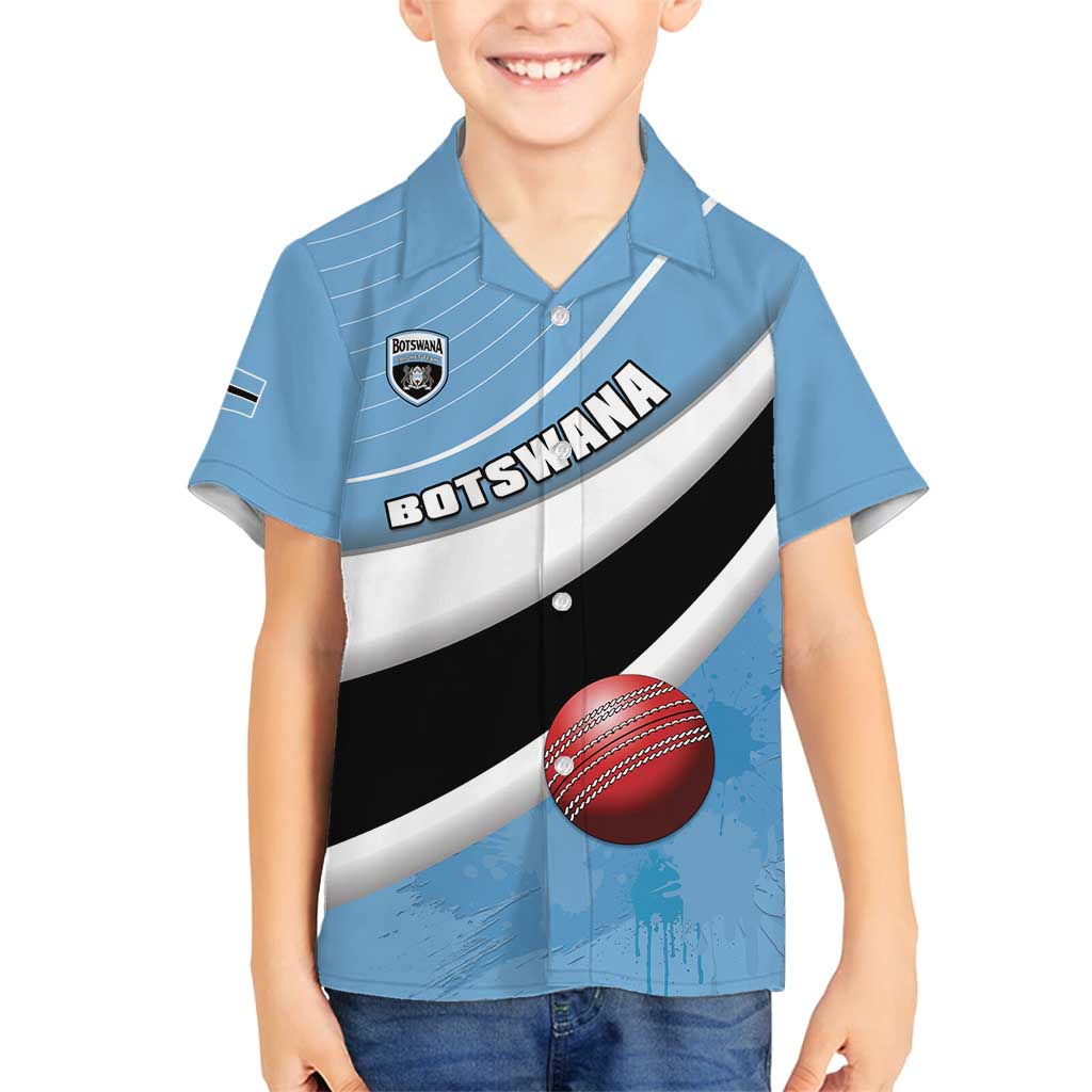 Custom Botswana Cricket Family Matching Puletasi and Hawaiian Shirt Go Baggy Blues - Wonder Print Shop