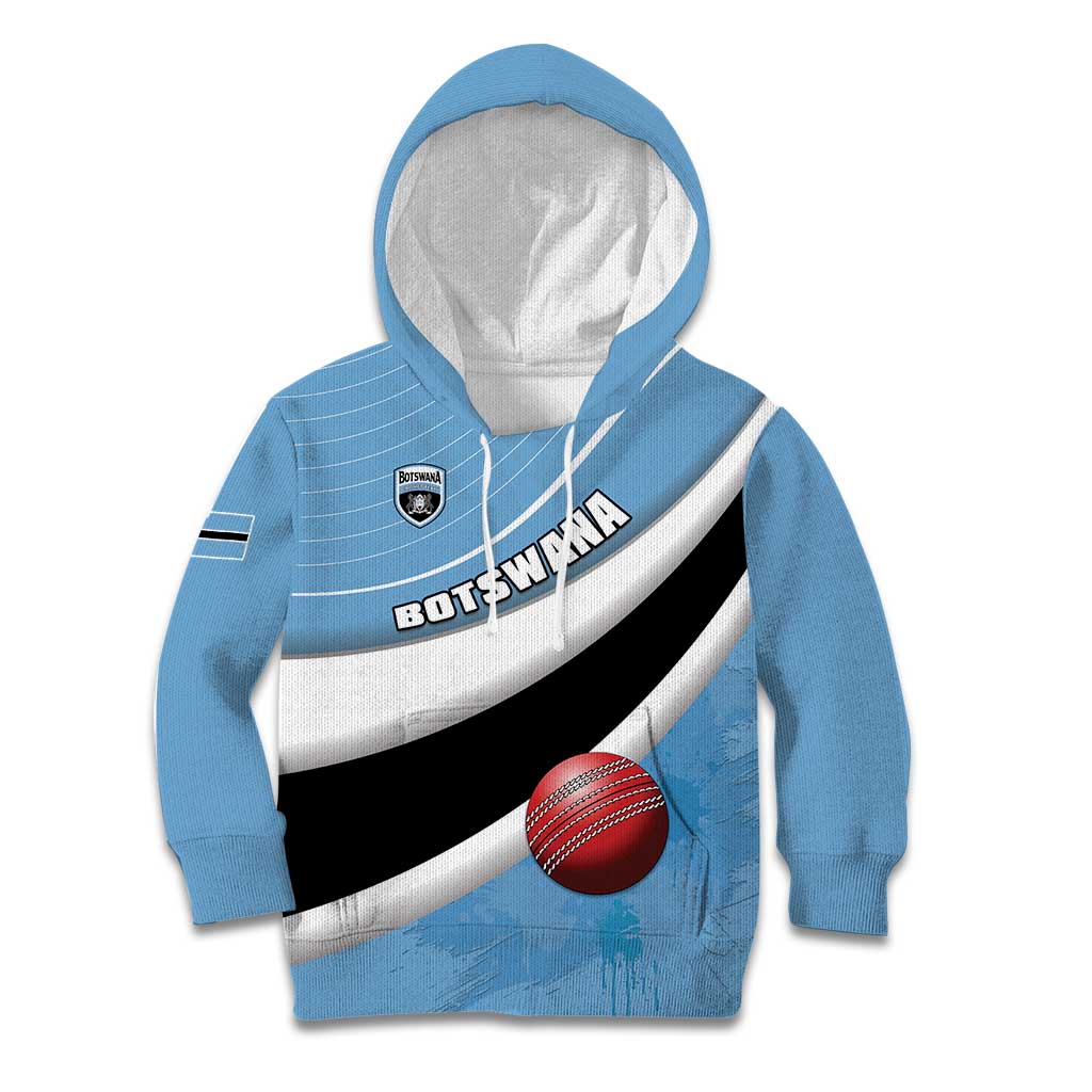 Custom Botswana Cricket Kid Hoodie Go Baggy Blues - Wonder Print Shop