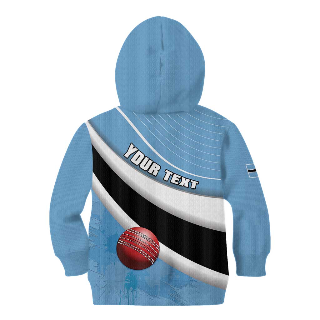 Custom Botswana Cricket Kid Hoodie Go Baggy Blues - Wonder Print Shop