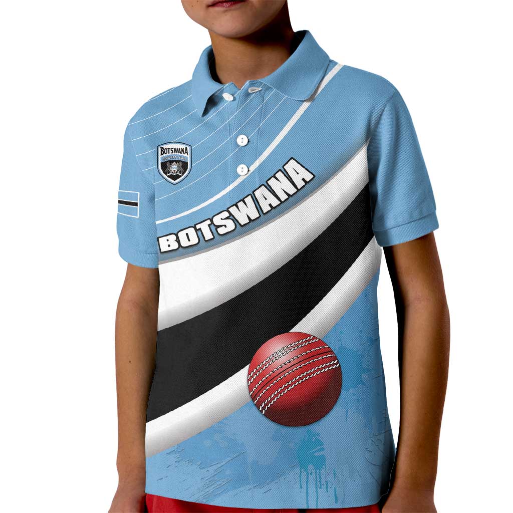 Custom Botswana Cricket Kid Polo Shirt Go Baggy Blues - Wonder Print Shop