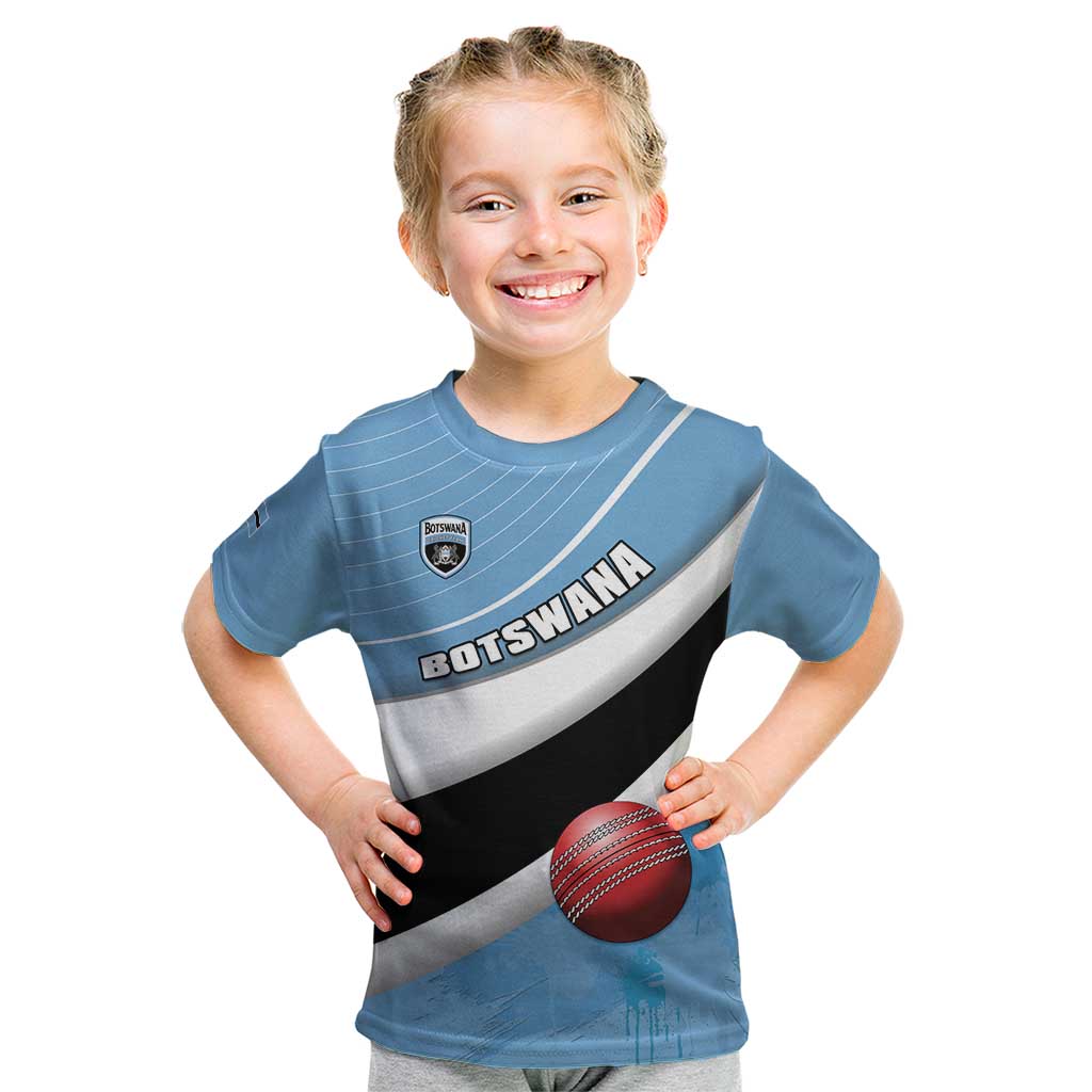 Custom Botswana Cricket Kid T Shirt Go Baggy Blues - Wonder Print Shop