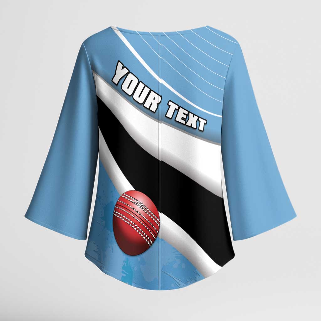Custom Botswana Cricket Kimono Sleeve Blouse Go Baggy Blues - Wonder Print Shop
