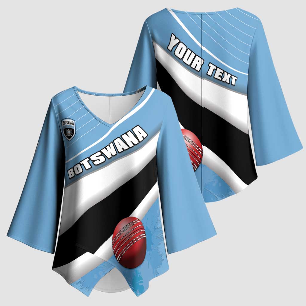 Custom Botswana Cricket Kimono Sleeve Blouse Go Baggy Blues - Wonder Print Shop