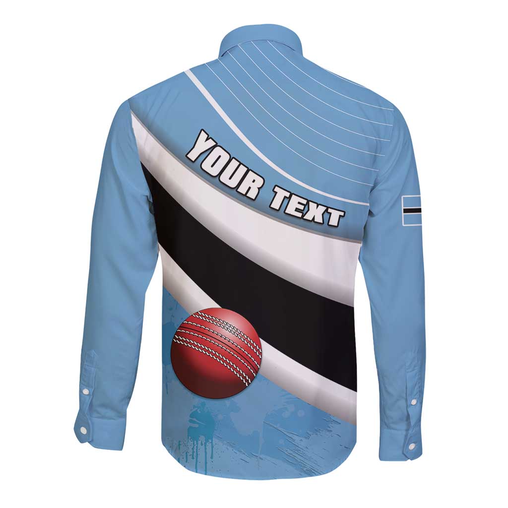 Custom Botswana Cricket Long Sleeve Button Shirt Go Baggy Blues - Wonder Print Shop