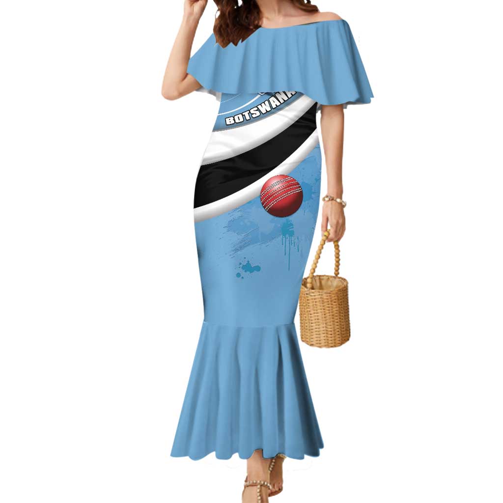 Custom Botswana Cricket Mermaid Dress Go Baggy Blues - Wonder Print Shop
