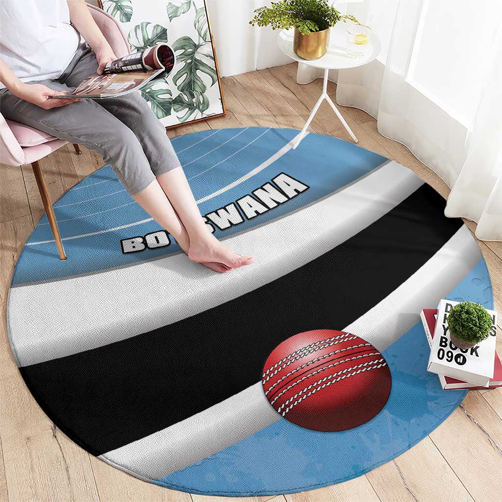Botswana Cricket Round Carpet Go Baggy Blues - Wonder Print Shop