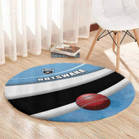 Botswana Cricket Round Carpet Go Baggy Blues - Wonder Print Shop
