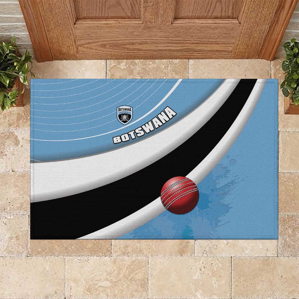 Botswana Cricket Rubber Doormat Go Baggy Blues - Wonder Print Shop