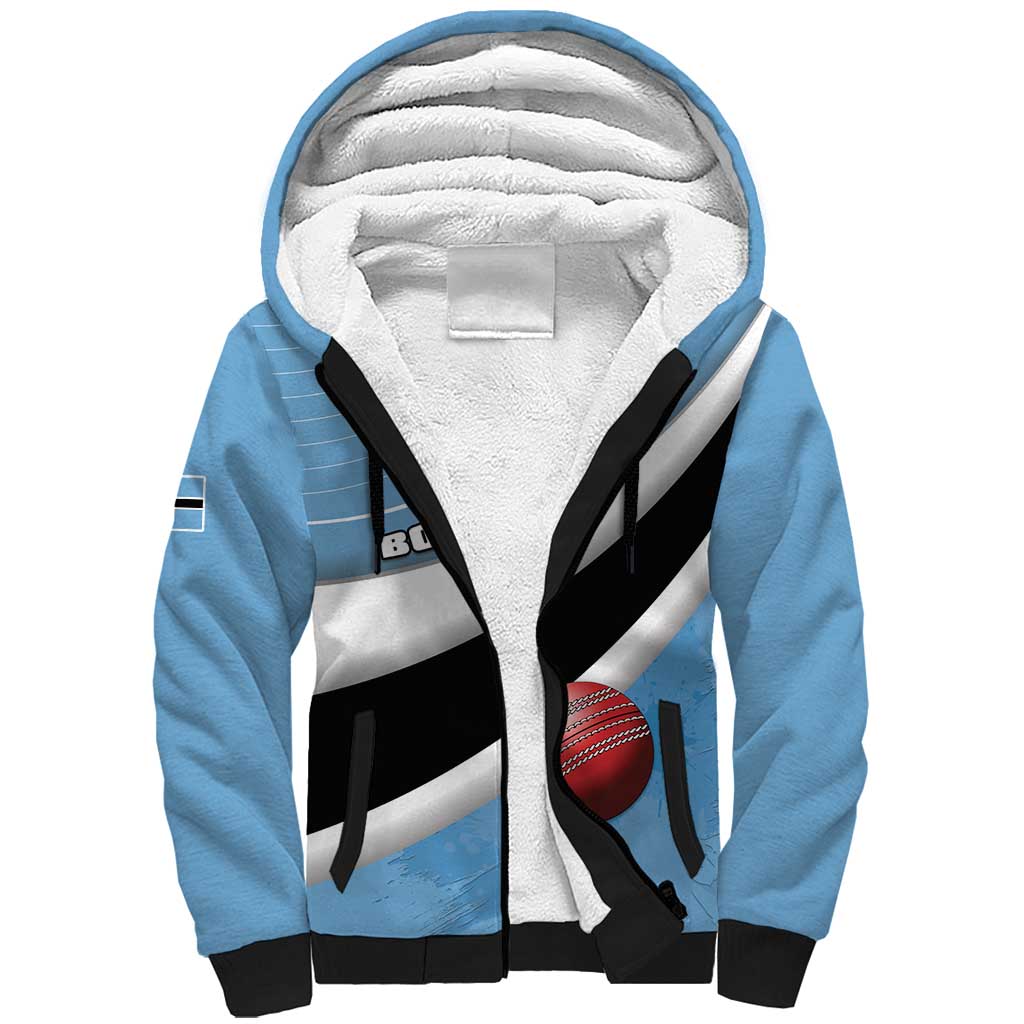 Custom Botswana Cricket Sherpa Hoodie Go Baggy Blues - Wonder Print Shop