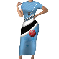 Custom Botswana Cricket Short Sleeve Bodycon Dress Go Baggy Blues - Wonder Print Shop