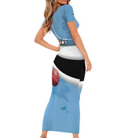 Custom Botswana Cricket Short Sleeve Bodycon Dress Go Baggy Blues - Wonder Print Shop