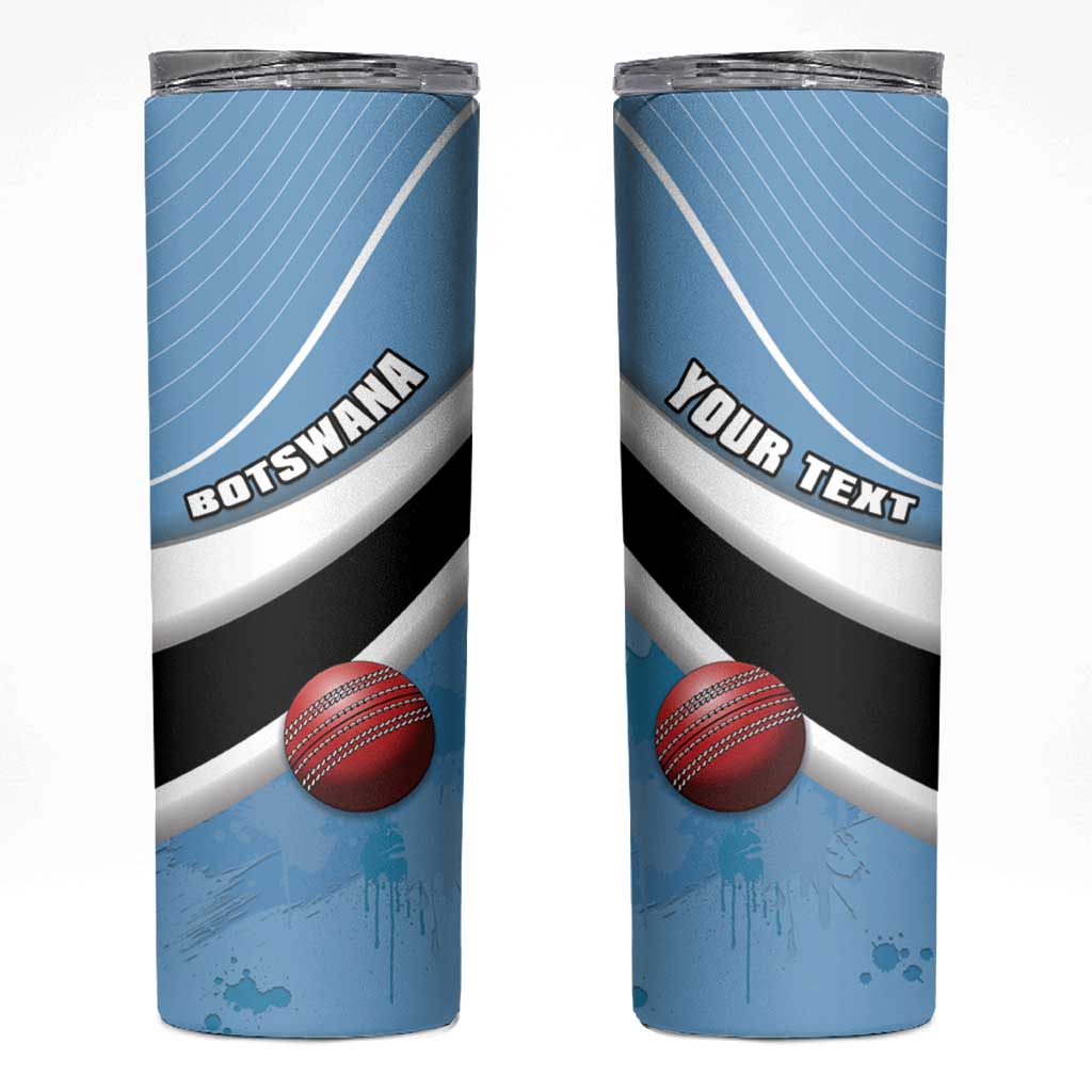 Custom Botswana Cricket Skinny Tumbler Go Baggy Blues - Wonder Print Shop