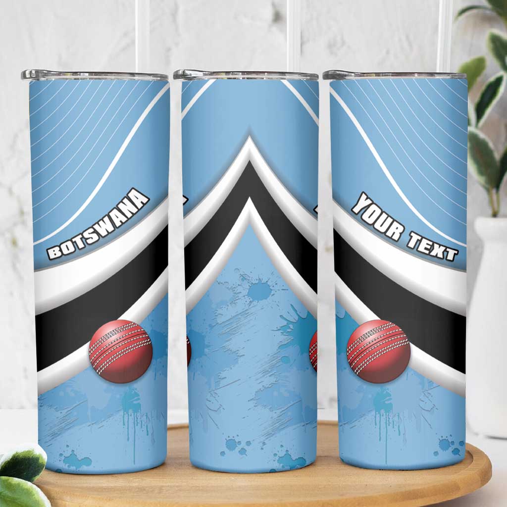 Custom Botswana Cricket Skinny Tumbler Go Baggy Blues - Wonder Print Shop