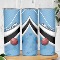 Custom Botswana Cricket Skinny Tumbler Go Baggy Blues - Wonder Print Shop